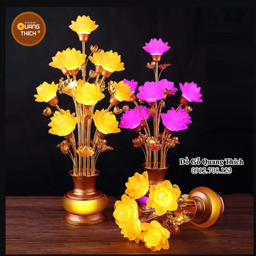 Đèn Thờ Hoa Sen 13 Bông Lưu Ly.png